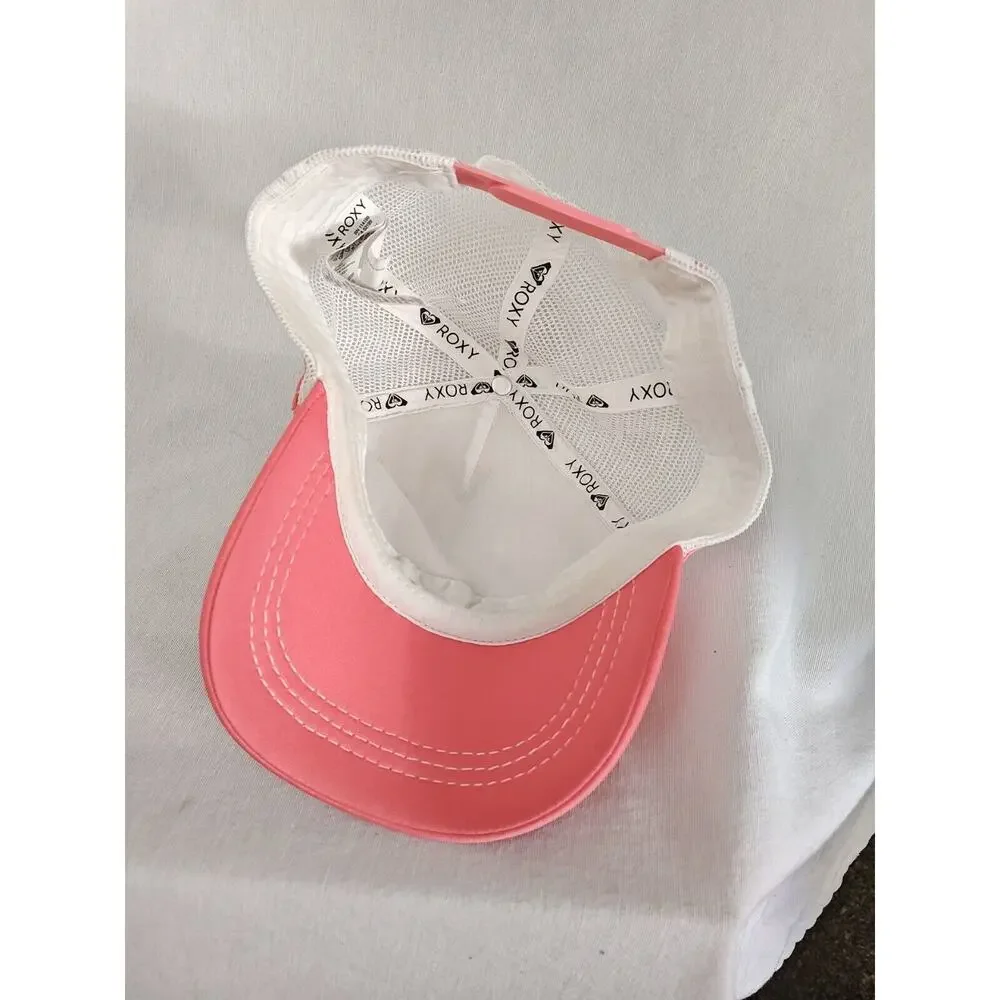 Roxy Lightweight Baseball‎ Hat Pink White Adjustable Summer Cap trucker Women's